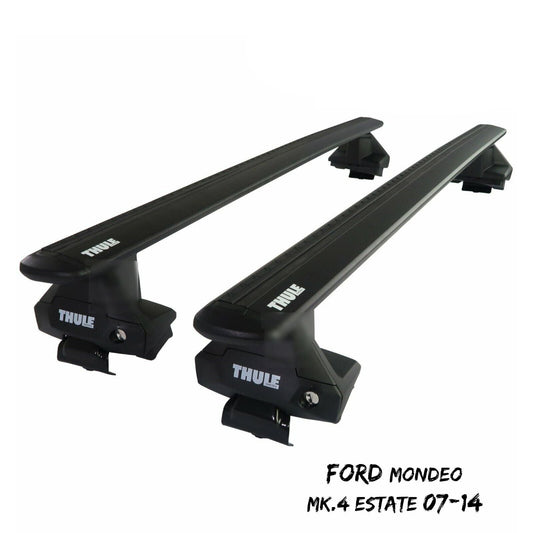 Thule Alu WingBar Evo Black Roof Bars Set to fit Ford Mondeo Mk.4 Estate 07-14