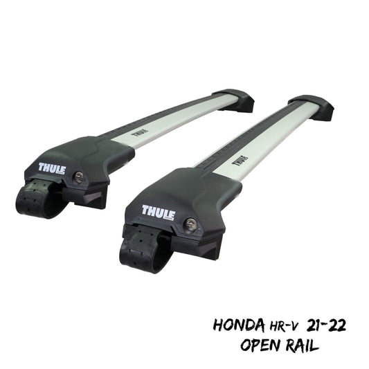 Thule WingBar Edge Silver Roof Bars Honda HR-V 21-22 Open Rails Aluminium Aero