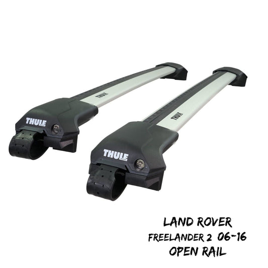 Thule WingBar Edge Silver Roof Bars for Land Rover Freelander 2 06-16 Open Rails