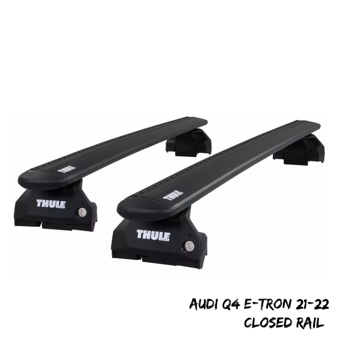 Thule WingBar Evo Black Roof Bars Set for Audi Q4 e-tron SUV 21-22 Closed Rail