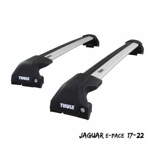 Thule WingBar Edge Silver Aluminium Roof Bars Set for Jaguar E-Pace 17-22 Rails