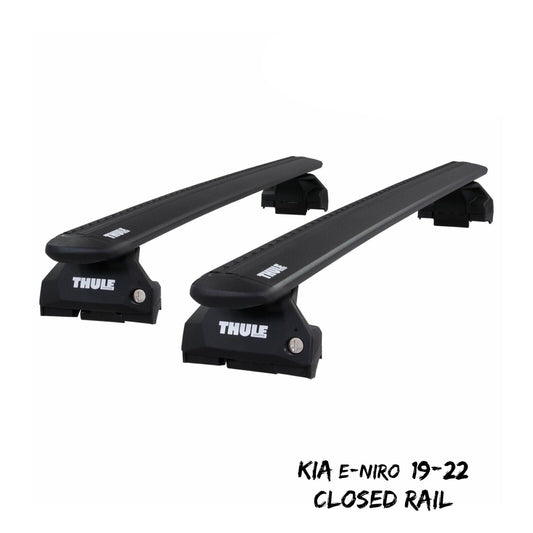 Thule WingBar Evo Black Roof Bars Set to fit Kia e-Niro 19-22 Closed Rail Pair