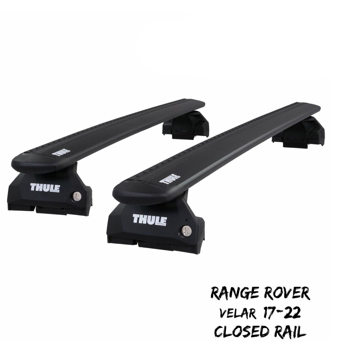 Thule Alu WingBar Evo Black Roof Bars to fit Range Rover Velar 17-22 Closed Rail