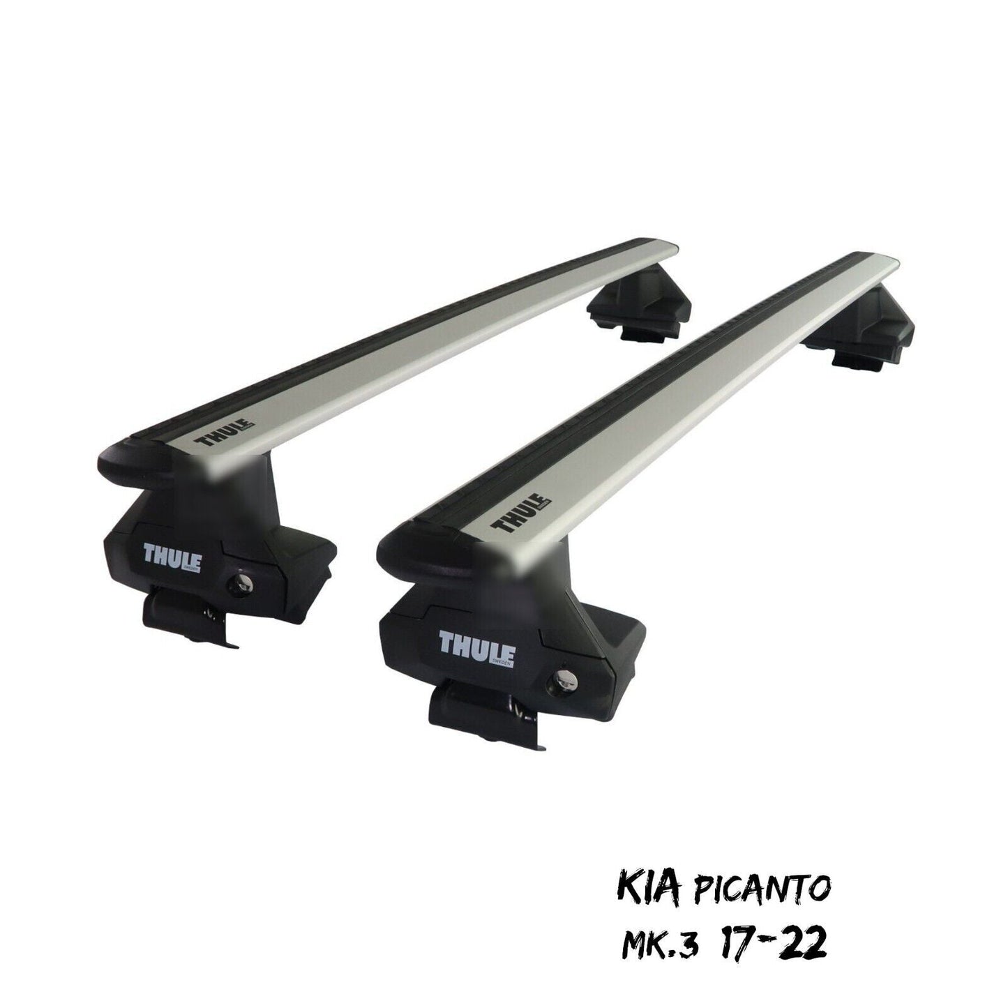 Thule Aluminium WingBar Evo Silver Roof Bars Set to fit Kia Picanto Mk.3 17-22