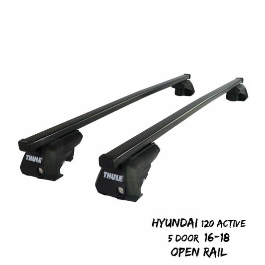 Thule Steel SquareBar Evo Roof Bars Hyundai i20 Active 5 Door 16-18 Open Rail