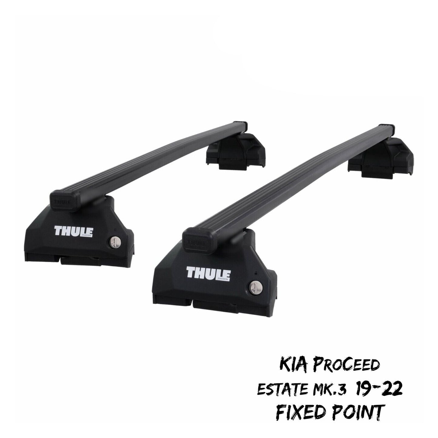 Thule Steel SquareBar Evo Roof Bars for Kia ProCeed Estate Mk.3 19-22 Fixpoints