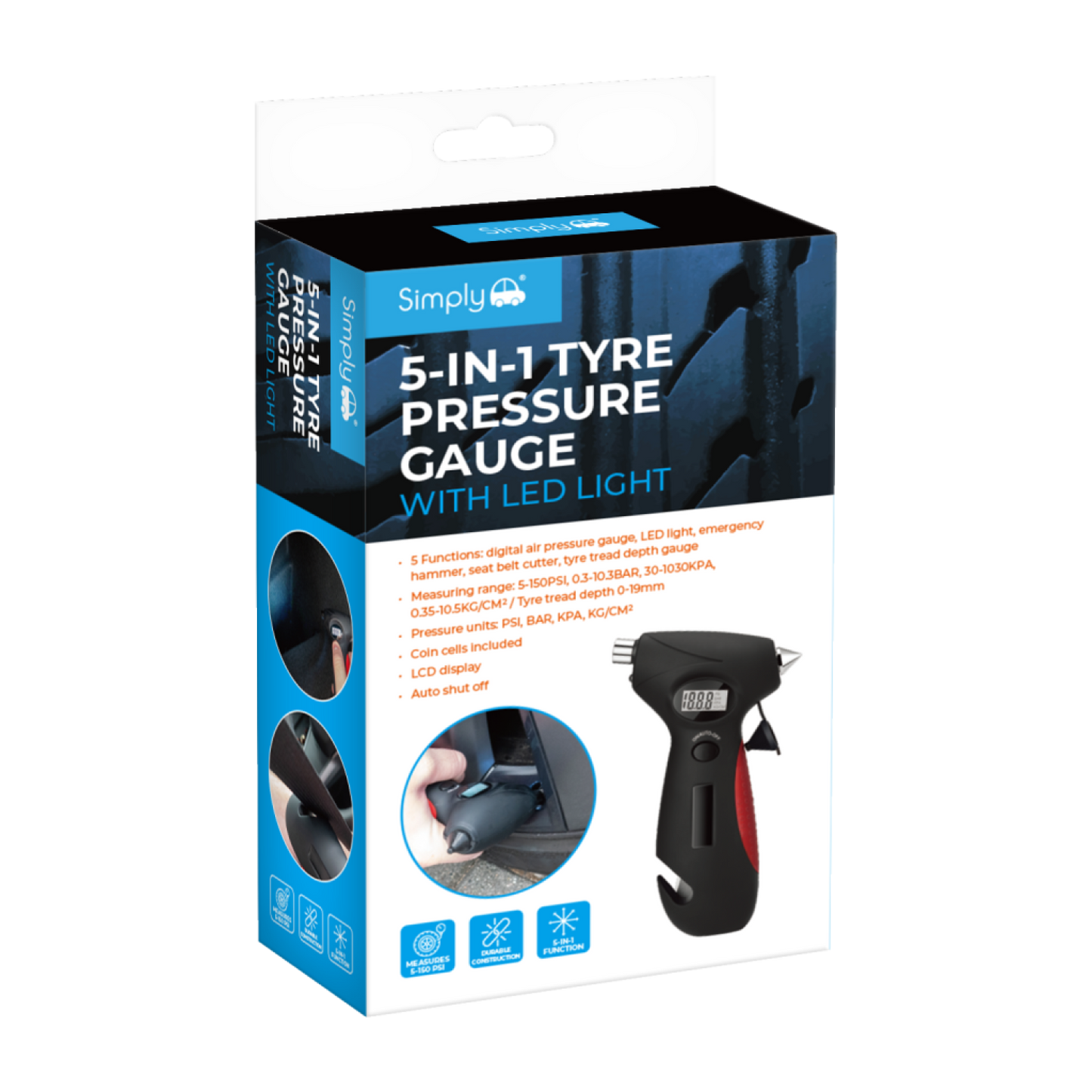 5-IN-1 Tyre Pressure Gauge