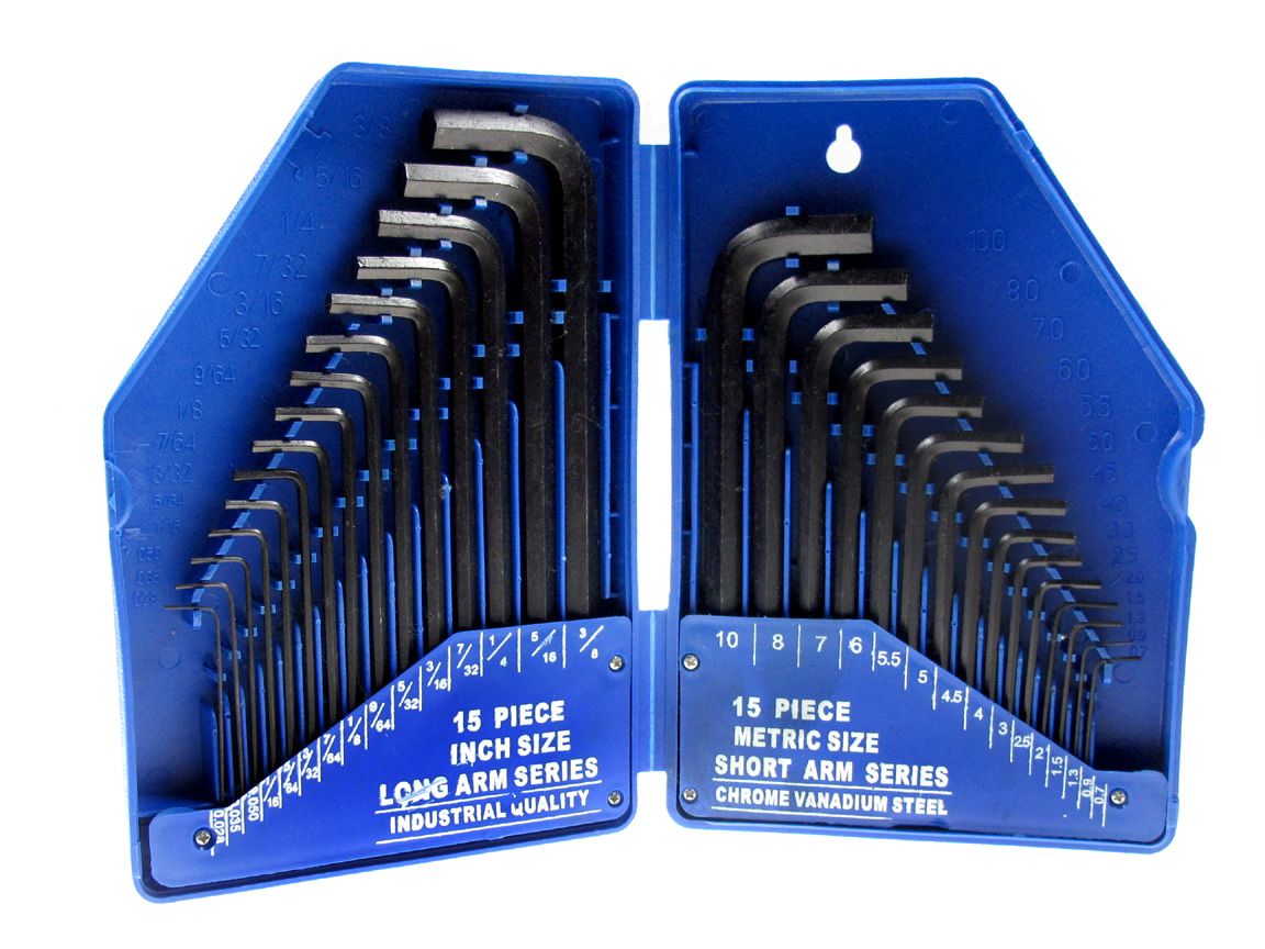 30 PCE HEX KEY SET (0.7-10MM) (0.028"-3/8")