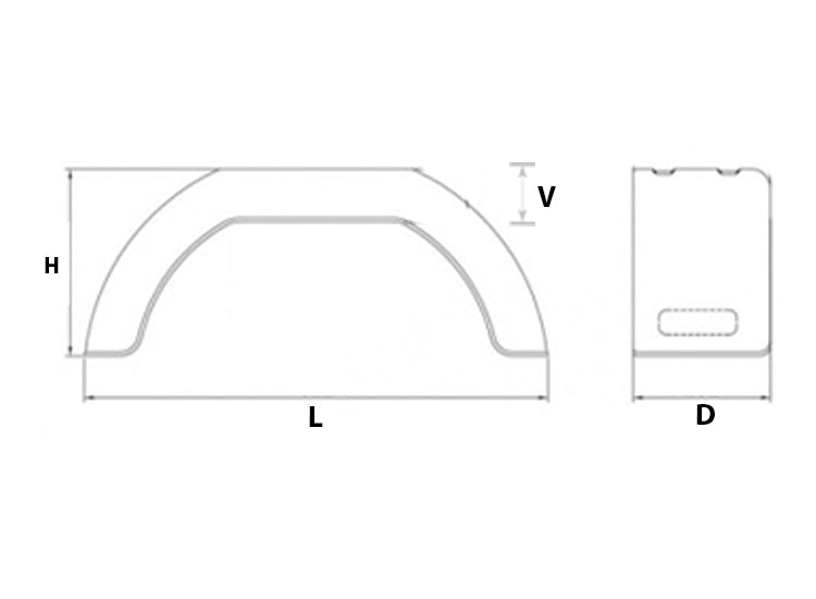 550L X 160D X 175H 8″ Deluxe Single Plastic Mudguard