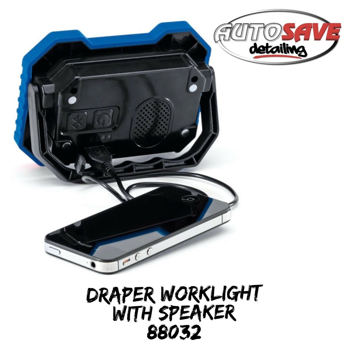 Draper 88032 Rechargeable Worklight Wireless Speaker Blue