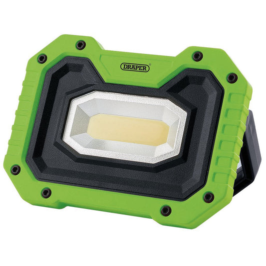 Draper COB LED Worklight, 5W, 500 Lumens, Green, 4 x AA Batteries Supplied