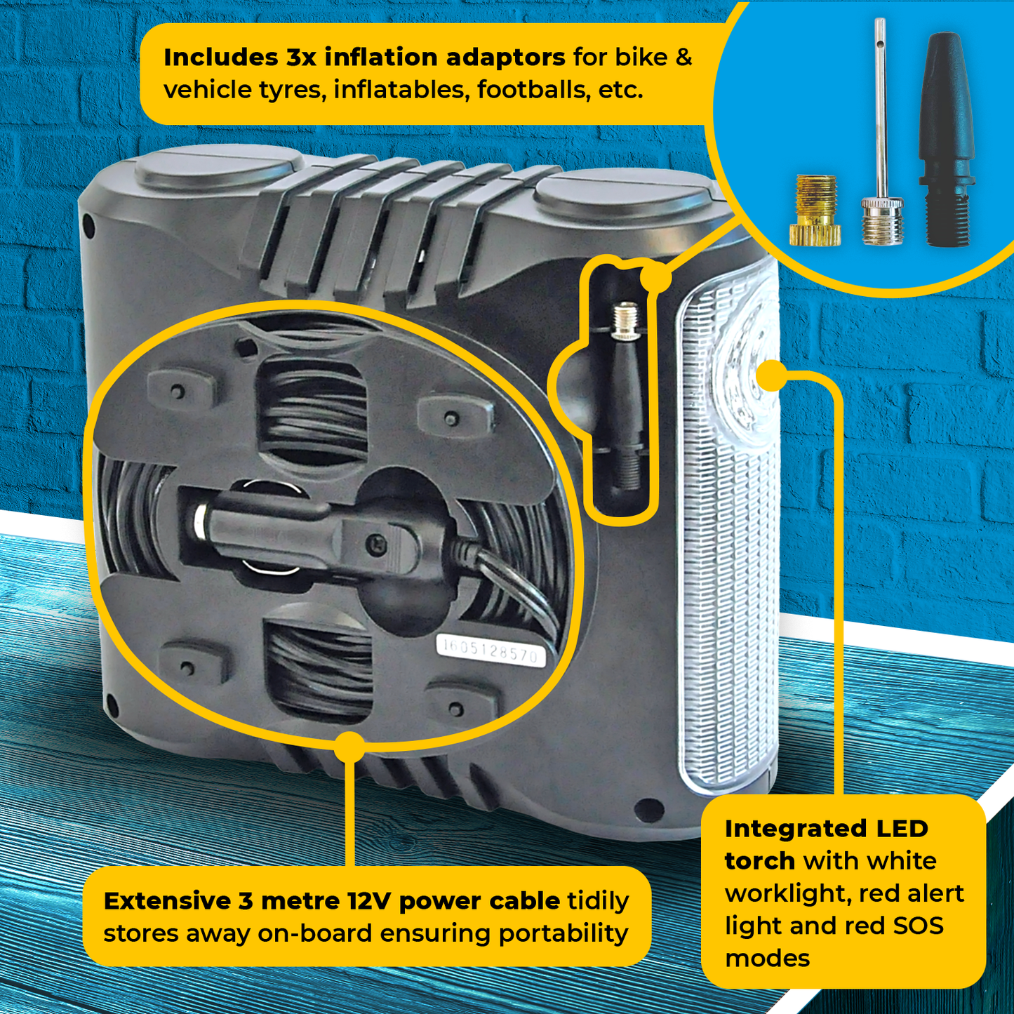 SIMPLY AUTO DIGITAL AIR COMPRESSOR + PRESSURE GAUGE