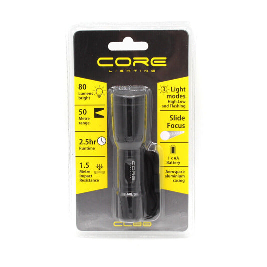 CORE LIGHTING CL80 LED TORCH - 3 LIGHT MODES HIGH LOW FLASHING - 50 METRE RANGE