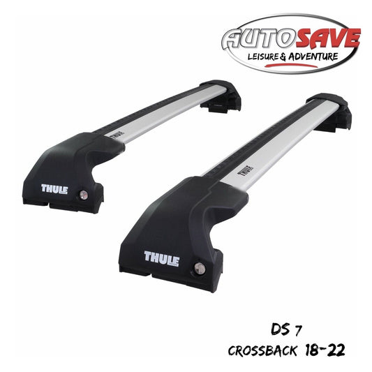 Thule WingBar Edge Silver Aluminium Roof Bars Set for DS 7 Crossback 18-22 Rails